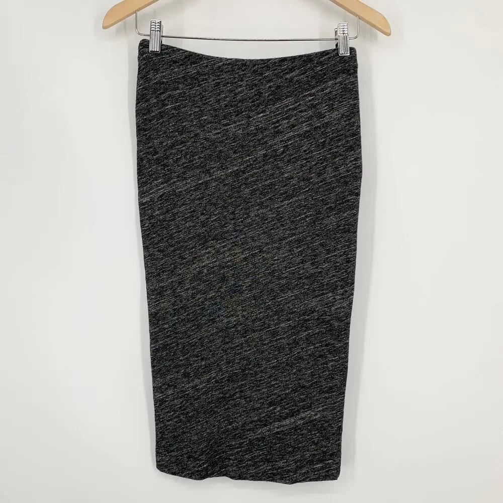IRO Lousa Skirt Knotted Wrap Wool Blend Pencil Skirt, Heather Gray